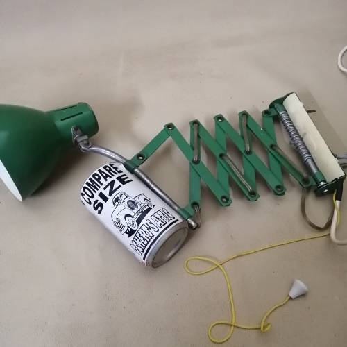 Vintage Enamel Extension Lamp With Pull Cord Switch