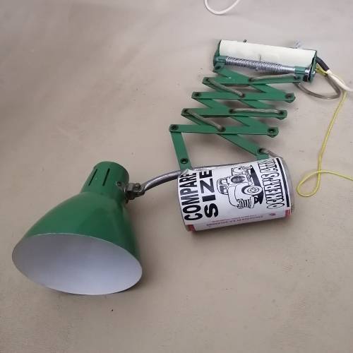 Vintage Enamel Extension Lamp With Pull Cord Switch