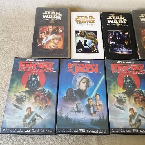 Huge Collection of Vintage Star Wars VHS Video Tapes (One still sealed)