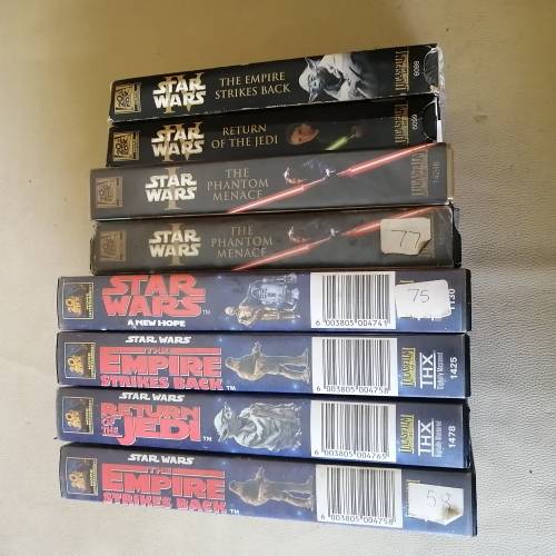 Huge Collection of Vintage Star Wars VHS Video Tapes (One still sealed)