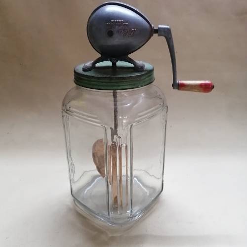 ANTIQUE BLOW HAND CRANK BUTTER CHURN