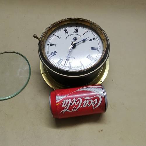 Vintage Quarts Brass Ship Clock made for the Royal Navy - 100% Working