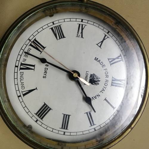 Vintage Quarts Brass Ship Clock made for the Royal Navy - 100% Working