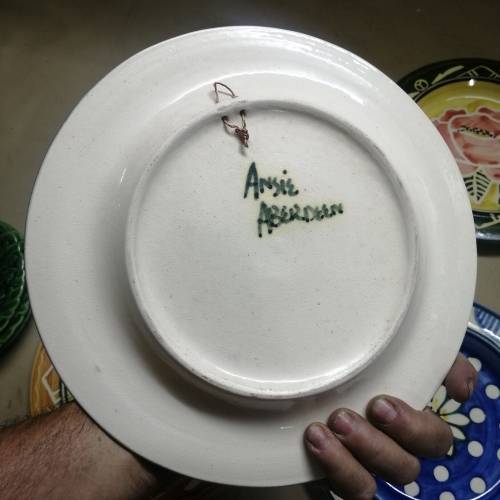 Five Handpainted Decorative Ceramic wall Plates By Ansie Aberdeen