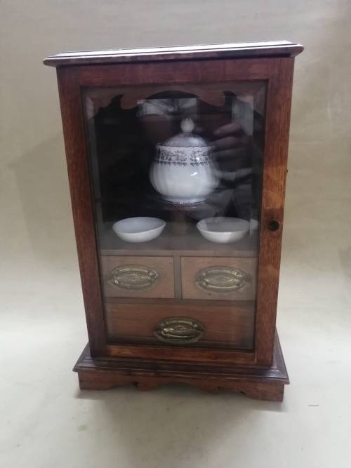 MAGNIFICENT!!! RARE ANTIQUE EDWARDIAN SOLID OAK SMOKERS CABINET