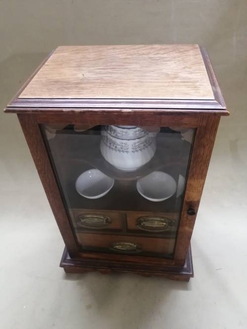 MAGNIFICENT!!! RARE ANTIQUE EDWARDIAN SOLID OAK SMOKERS CABINET