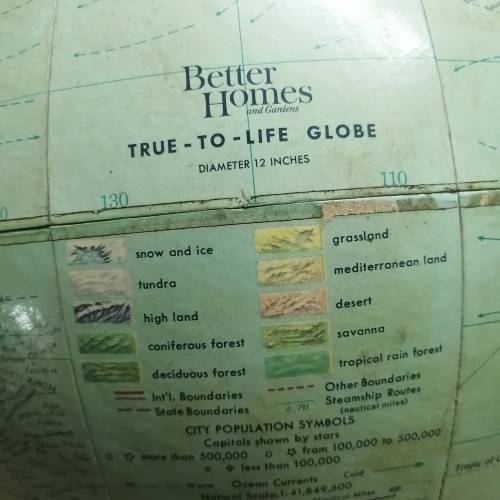 Vintage Better Homes and Gardens True-to-Life 12` Globe