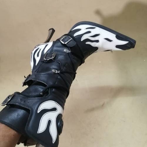EXQUISITE NEW ROCK MALICIA CUSTOM FLAME BOOTS SIZE 7