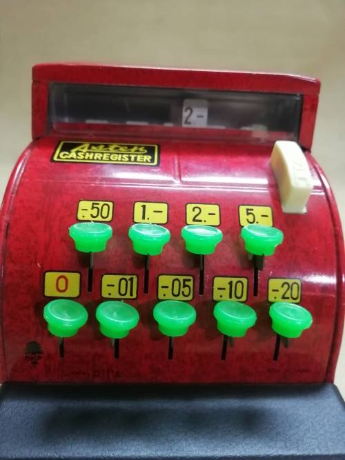 VINTAGE ASTER TIN TOY CASH REGISTER - MINT CONDITION