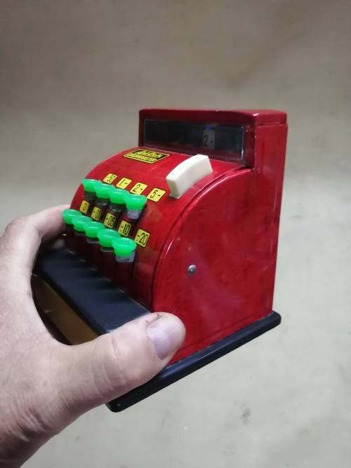VINTAGE ASTER TIN TOY CASH REGISTER - MINT CONDITION