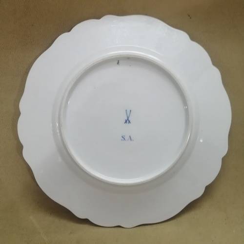ORIGINAL MEISSEN GREEN INDIAN CAKE PLATE 1 OF 3 (NO FLAWS) 270mm