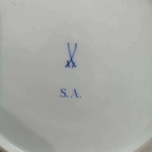 ORIGINAL MEISSEN GREEN INDIAN CAKE PLATE 1 OF 3 (NO FLAWS) 270mm