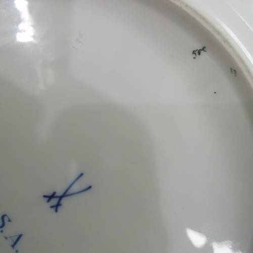 ORIGINAL MEISSEN GREEN INDIAN CAKE PLATE 1 OF 3 (NO FLAWS) 270mm