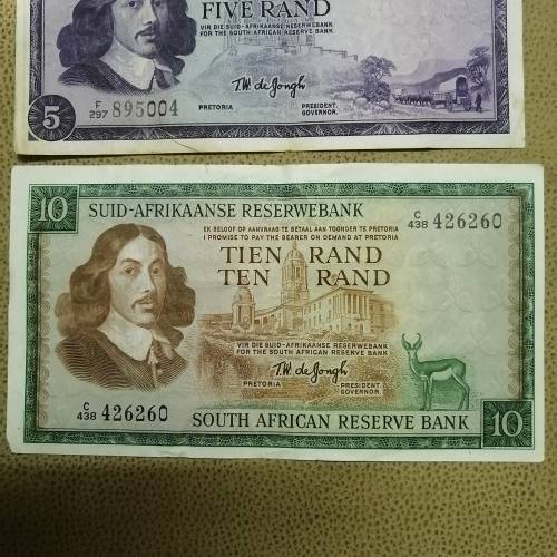 VINTAGE SOUTH AFRICAN 1966 - 1976 BANKNOTES
