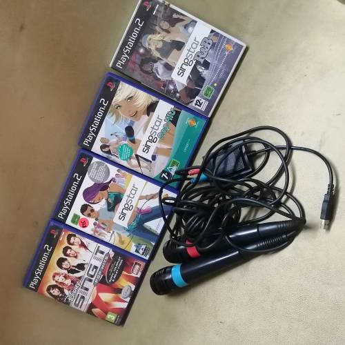 MASSIVE COMPLETE PS2 SINGSTAR BUNDLE - TESTED WORKING