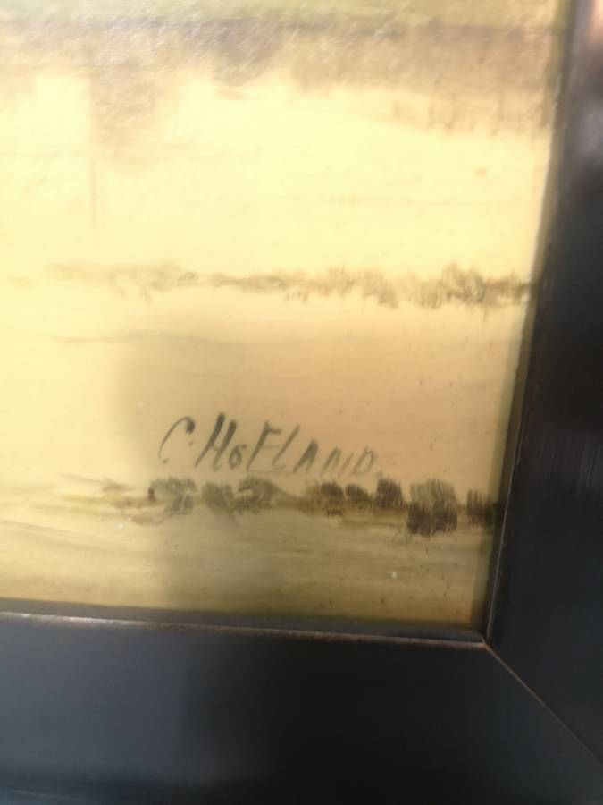 Amazing Vintage Original Hand Painted Porcelain Plaque, C Hofland