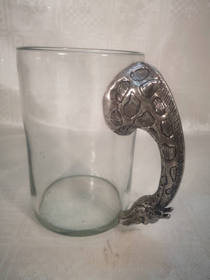 Stunning Large Metal and Glass Giraffe Beer Mug