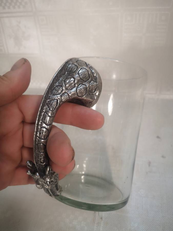 Stunning Large Metal and Glass Giraffe Beer Mug