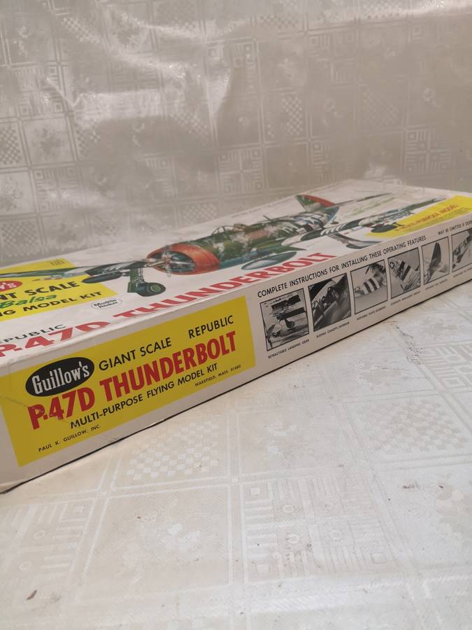 GIANT SCALE P - 47D THUNDERBOLT BALSA FLYING MODEL KIT WITH BRAND NEW RC METHANOL ENGINE
