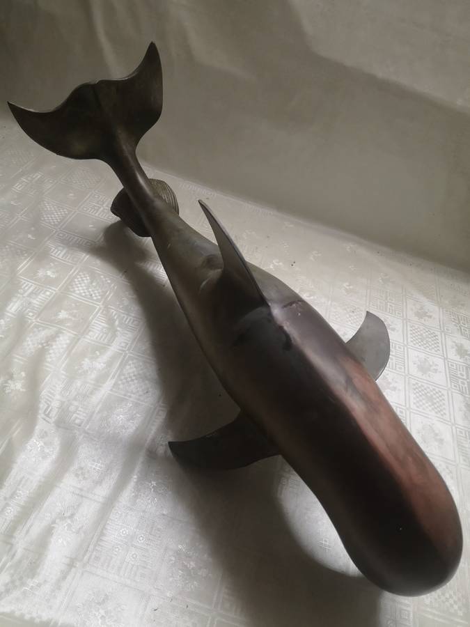 GIGANTIC VINTAGE NAUTICAL BRONZE COASTAL PORTSIDE DAUPHIN (820MM)