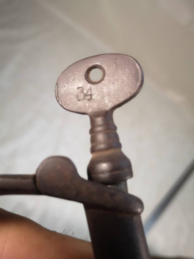 Rare pair of antique circa 1840, British, iron Hiatt Victorian handcuffs - Complete working