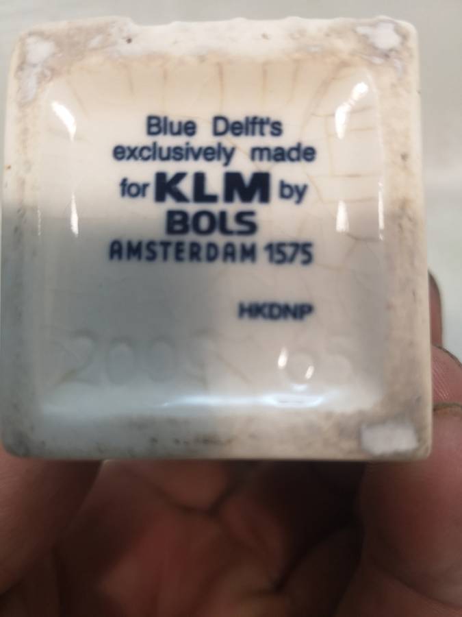 Vintage Blue Delft`s Made for KLM by Bols Royal Distilleries Mini Liquor Bottle No 65