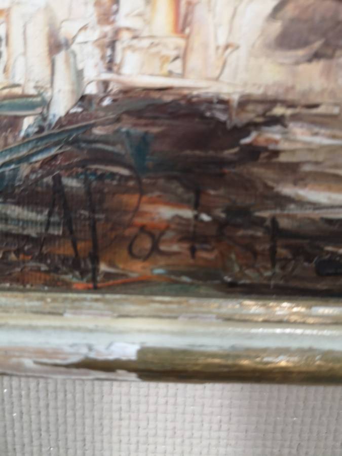 Vintage Mid Century Oil On Board Paris Signed