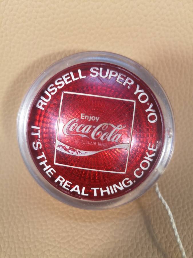 rare RUSSELL COCA COLA COKE SUPER YO-YO YOYO 1976 SLIMLINE SHAPE South Africa issue (Afr & Eng)