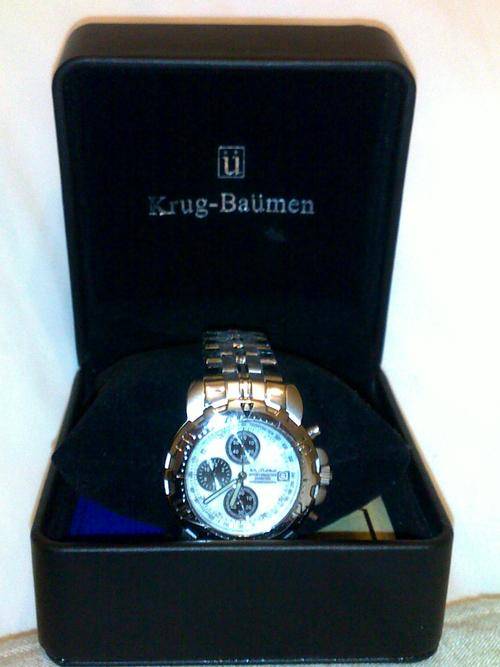 DIAMOND MEN'S KRUG BAUMEN SPORTSMASTER CHRONOGRAPH WATCH