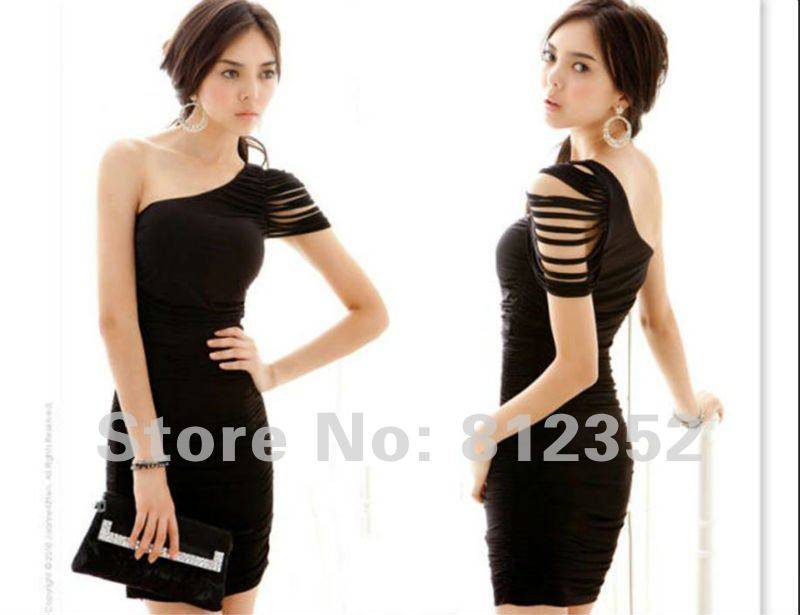 One Off-Shoulder lovely strips dress