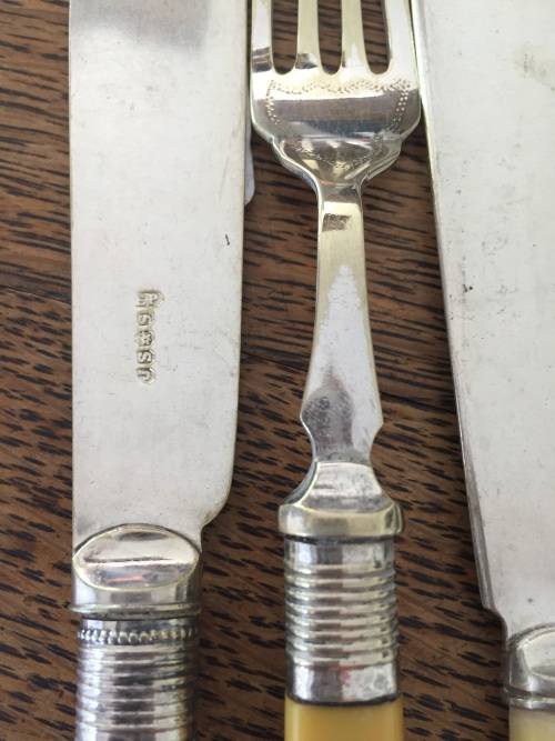BONE HANDLED Fish knives snd forksALL MARKED TO R20
