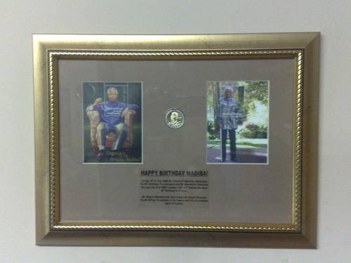 Unique Madiba Frame WITH COLLECTORS COIN N STAMPS