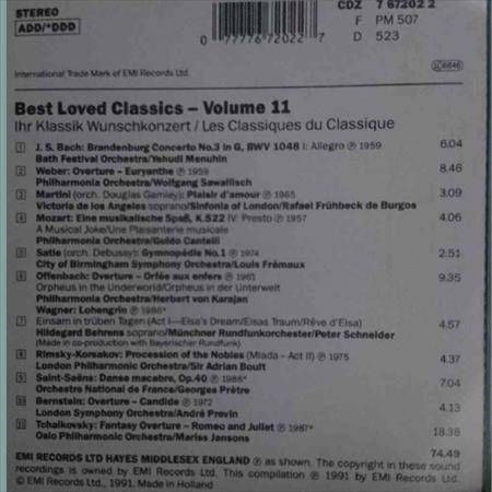 IHR Klassik Wunschkonzert 11:Les Classiques Du Classique Best Loved Classics : CD