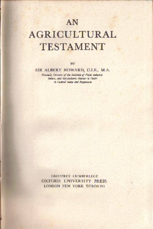 An Agricultural Testament by Sir Albert Howard