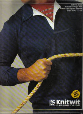 Knitwit Sewing Pattern # 9000 Mens knit Tops with set-in & raglan sleeves Size 87 to 117cm