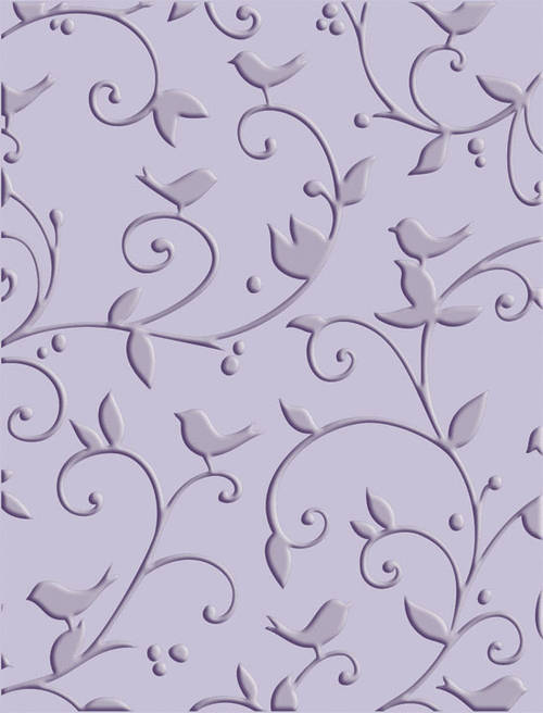 Cuttlebug A2 Embossing Folder : Birds & swirls