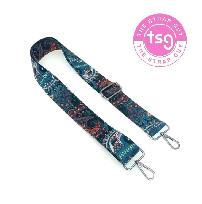Cross Body Bag strap - Bohemian Blue design
