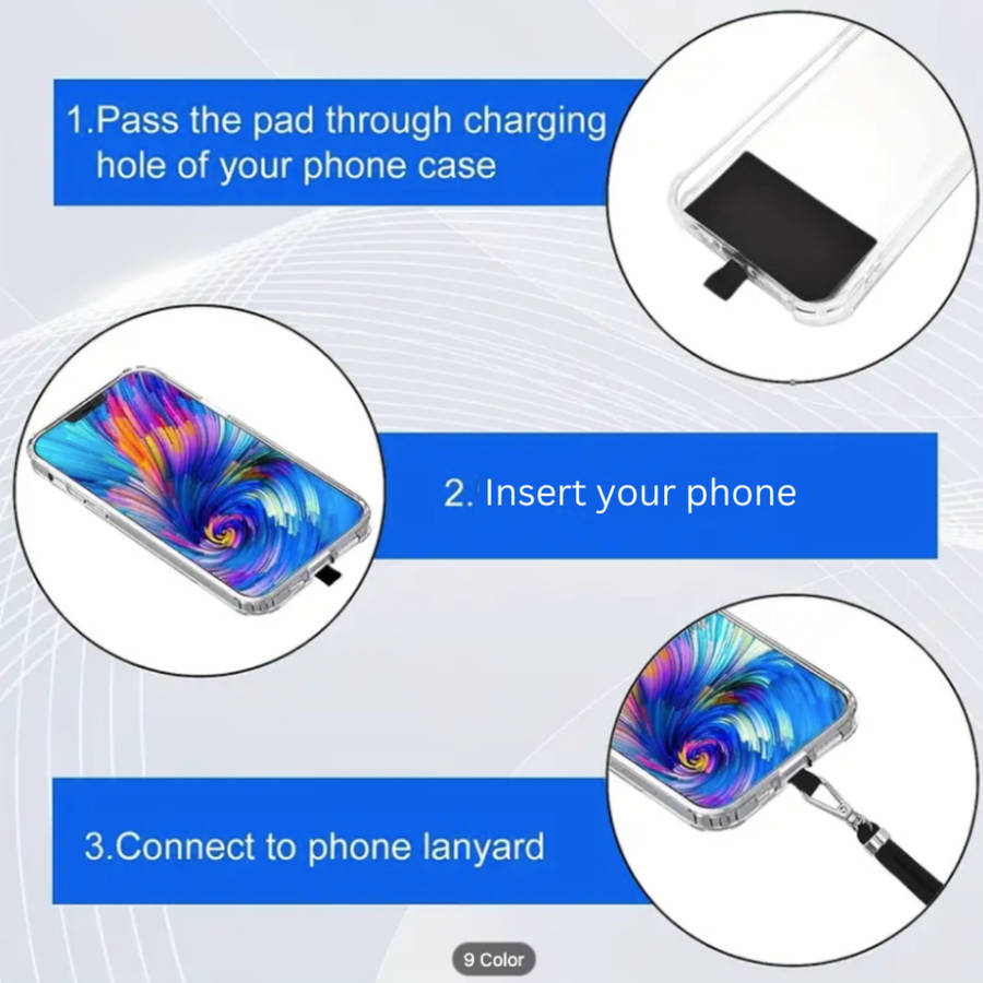 Cross body cellphone lanyard - Black