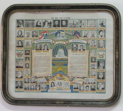 BLOED RIVIER , GROOT TREK, SIMBOLIESE TREK GESKIEDENIS SIZE 68X58 CM (DAMAGE TO FRAME) POSTAGE R70