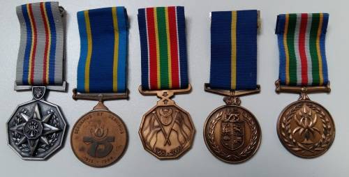 SAPS Full Size Medal Group From One Person   --- Starting @ R1 --- One bid for the lot of 5 medals