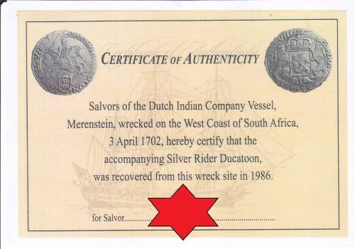 Dutch Silver Rider Coin From late 1600`s *** Retrieved from Shipwreck Meerensteijn  B5
