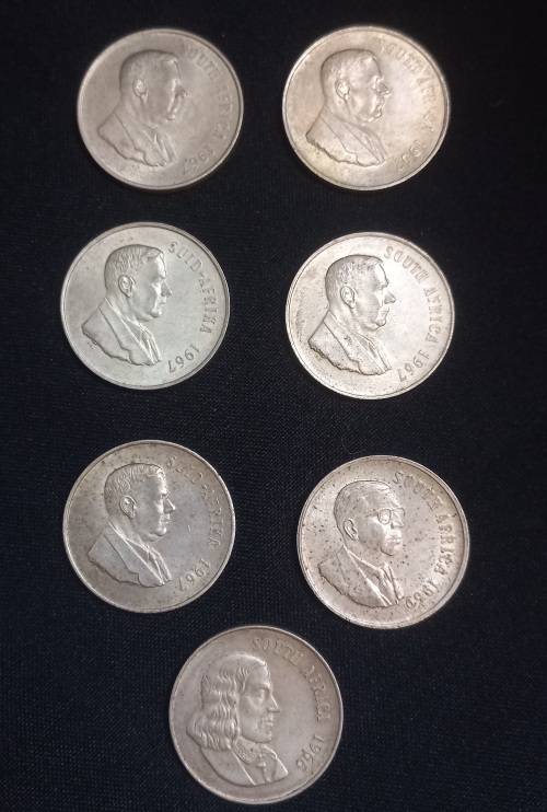 7 x RSA Silver One Rand Lot                      ` ONE BID FOR THE LOT OF 7 COINS `         T7