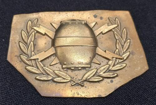 South African Navy Mine Counter Measures Flotilla STRIKE PLATE   `` RARE ``  Size: 63 x 45mm  SS17