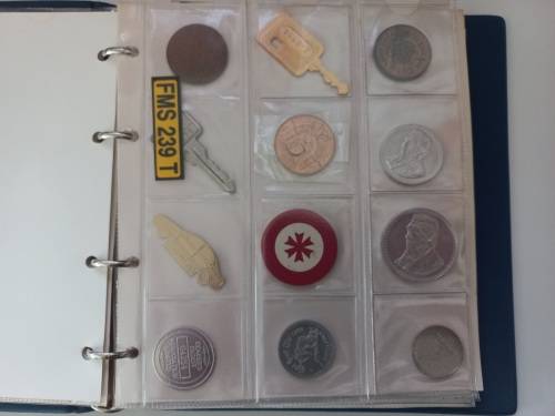 86 Unresearched Tokens And Medallions In File   ( Weight Of File 1.365kg )  STARTING @ R1