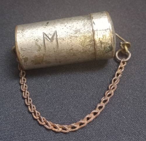 Tonteldoos / Tinder box   Boerwar Era   Size: 54mm Height  and 26mm Diameter