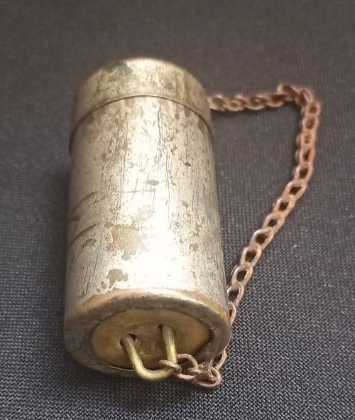 Tonteldoos / Tinder box   Boerwar Era   Size: 54mm Height  and 26mm Diameter