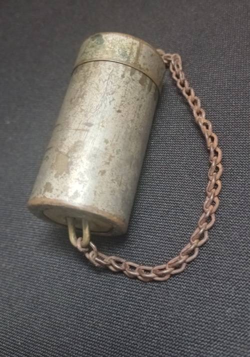 Tonteldoos / Tinder box   Boerwar Era   Size: 54mm Height  and 26mm Diameter