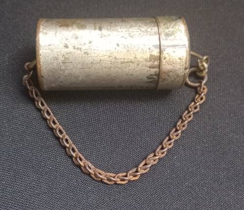 Tonteldoos / Tinder box   Boerwar Era   Size: 54mm Height  and 26mm Diameter