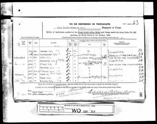 Cape of Good Hope General Service, QSA and KSA medals to 589 CORP/SERJT .F.L.NIGHTINGALE C.P.C.E