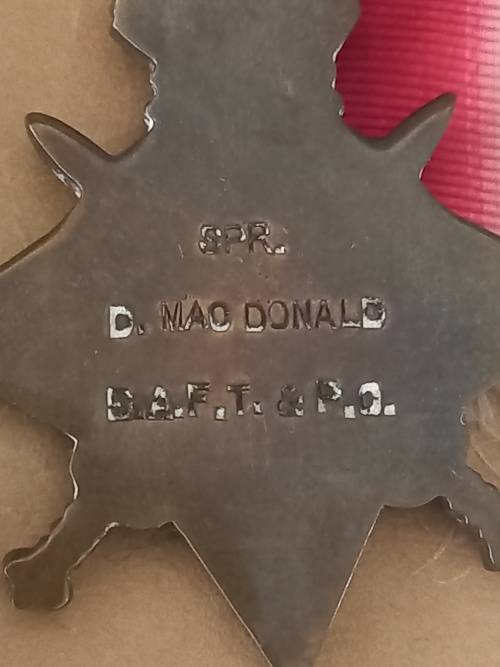 Medal Group With Kimberley Star Awarded To SPR. D.MACDONALD S.A.F.T. & P.C. See Photo`s